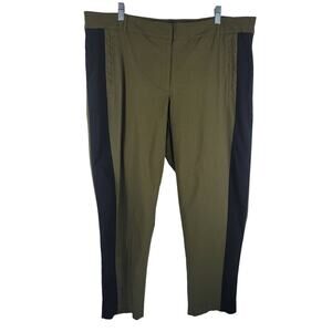 Lane Bryant Women's Pants Green Black Strip Down Sides 24